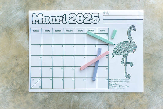 Table Calendar - Coloring - A3