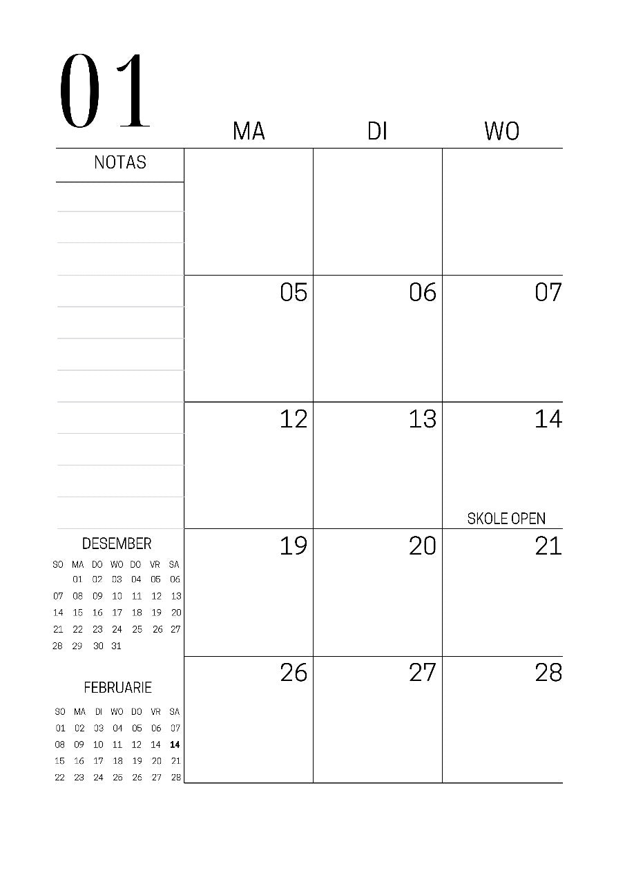 Onderwyser Beplanner 2026 - A4