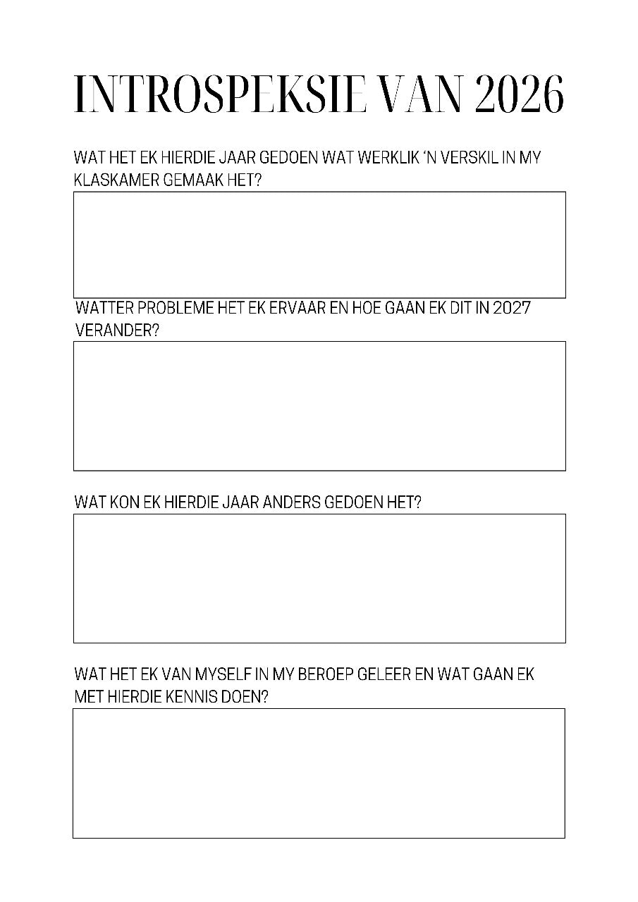 Onderwyser Beplanner 2026 - A4