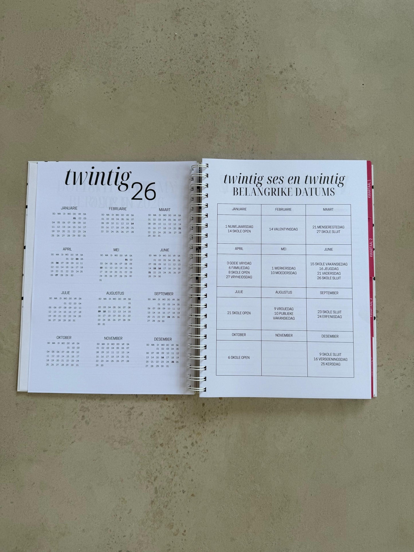 Onderwyser Beplanner 2026 - A4